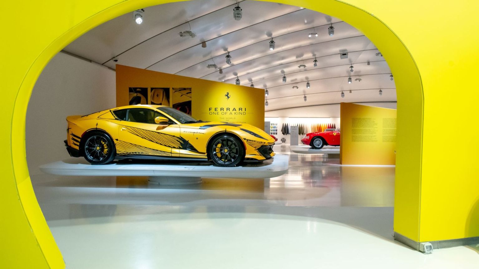 Yellow Ferrari symbolizing Italian luxury and premium private transfers from Florence to Pisa