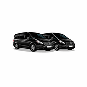 luxury vans for group transfers (7–20 passengers) parked at hotel — Florence Pisa chauffeur service