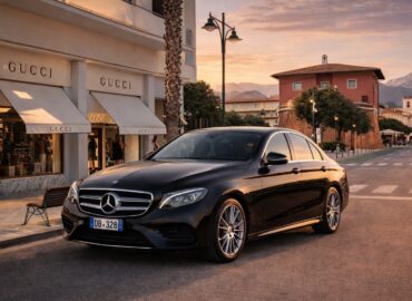 Luxury Mercedes sedan in Forte dei Marmi city center – Florence to Forte dei Marmi taxi transfer