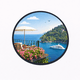 Splendido Portofino icon – terrace and sea view illustration by FlorencePisa.Taxi