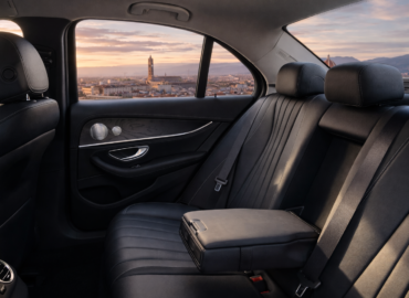 Mercedes E-Class business-class interior with premium leather seats