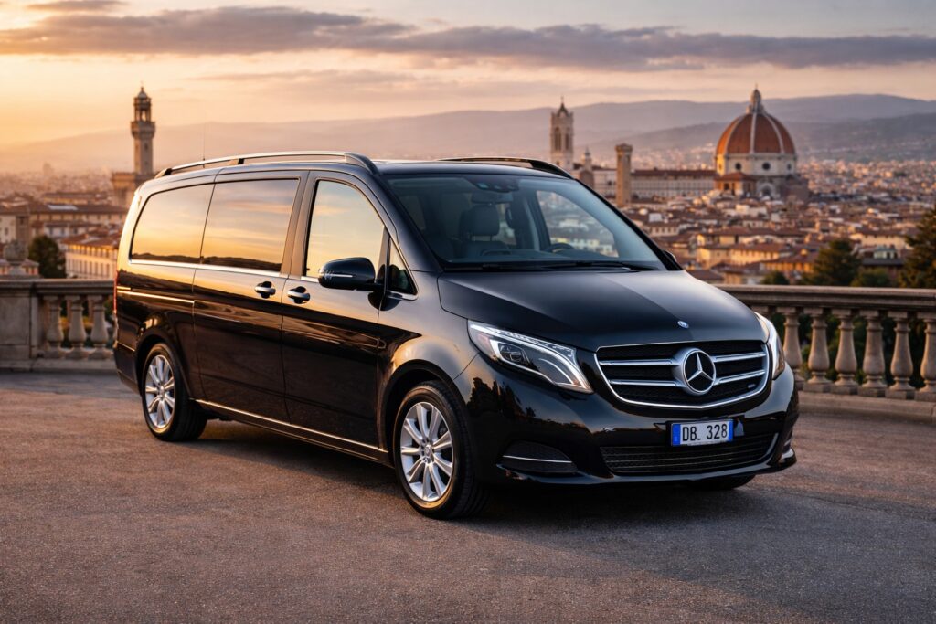 Mercedes V-Class luxury van exterior view in Florence